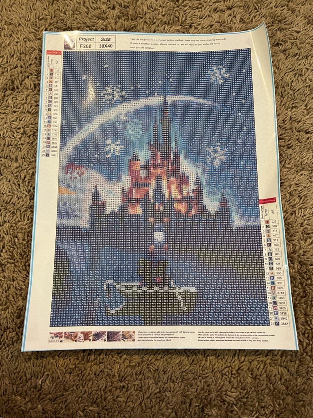 Disney Blue and Pink Castle Diamond Art Kit